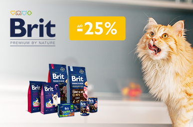 Знижка до 25% на сухий корм для хвостиків ТМ Brit Premium!