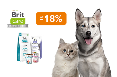 Знижка до 18% на смаколики для котиків та собачок ТМ Brit Care!
