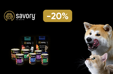 Знижка до 20% на корм та ласощі для Ваших улюбленців ТМ Savory