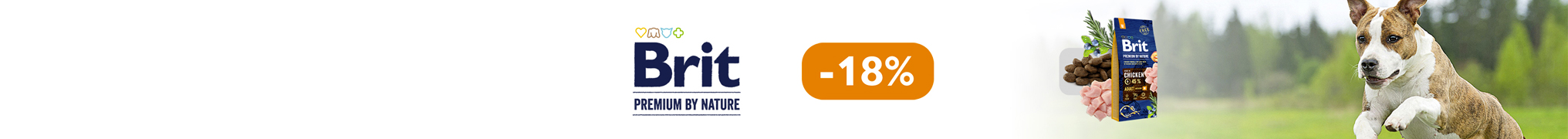 Знижка до 18% на сухий корм для Ваших улюбленців ТМ Brit Premium!