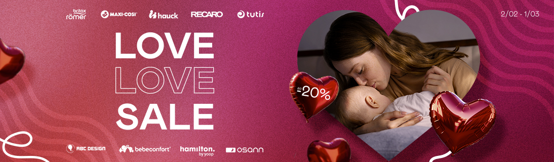 
                                                            LOVE SALE! Знижки до -20% на візочки, автокрісла стільчики для годування та ліжечка для малюків!                            