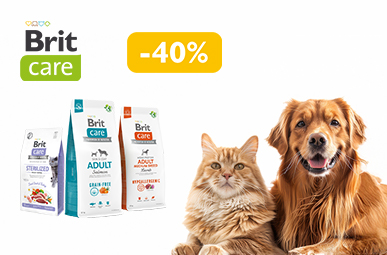 Знижка до 40% на корм та ласощі для чотирилапих ТМ Brit Care!