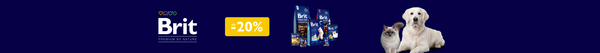 Знижка до 20% на сухий корм для хвостиків ТМ Brit Premium!