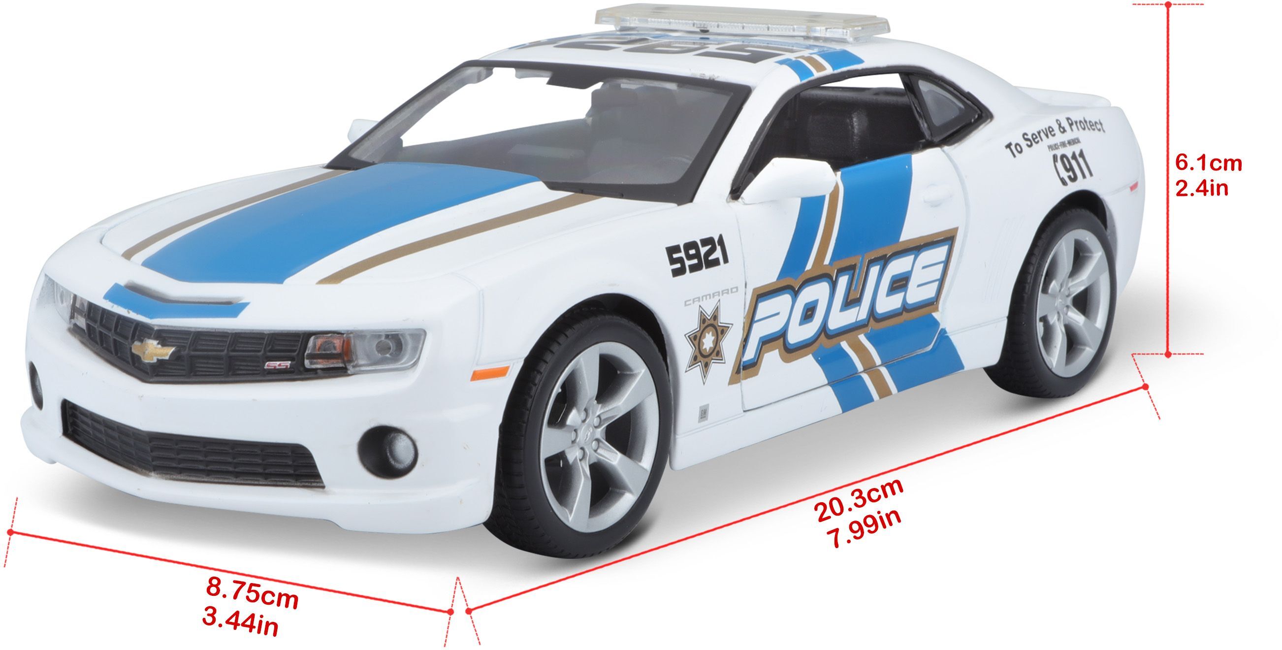 Автомодель MAISTO 1:24 Chevrolet Camaro SS RS Police (31208 white)фото16