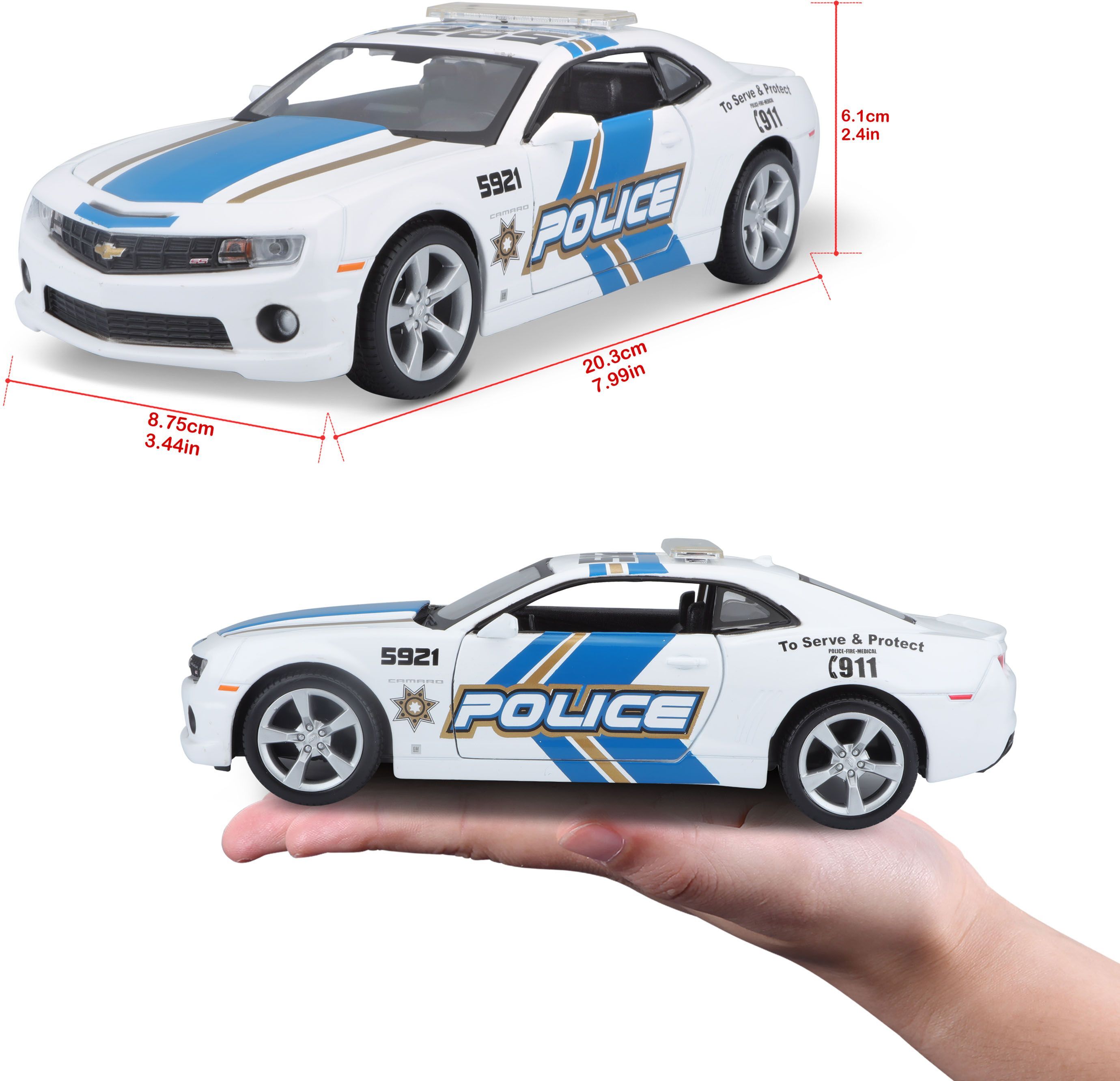 Автомодель MAISTO 1:24 Chevrolet Camaro SS RS Police (31208 white)фото15