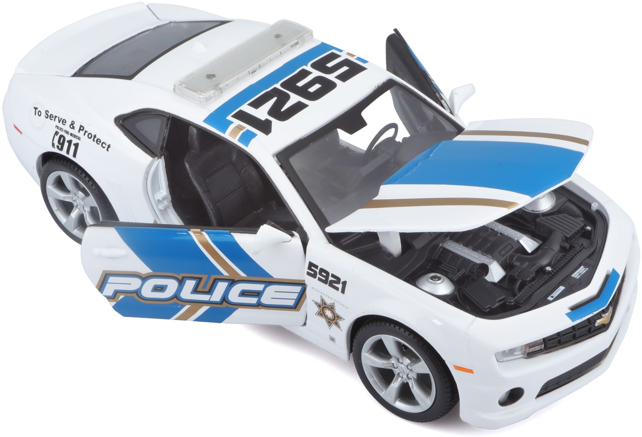 Автомодель MAISTO 1:24 Chevrolet Camaro SS RS Police (31208 white)фото12