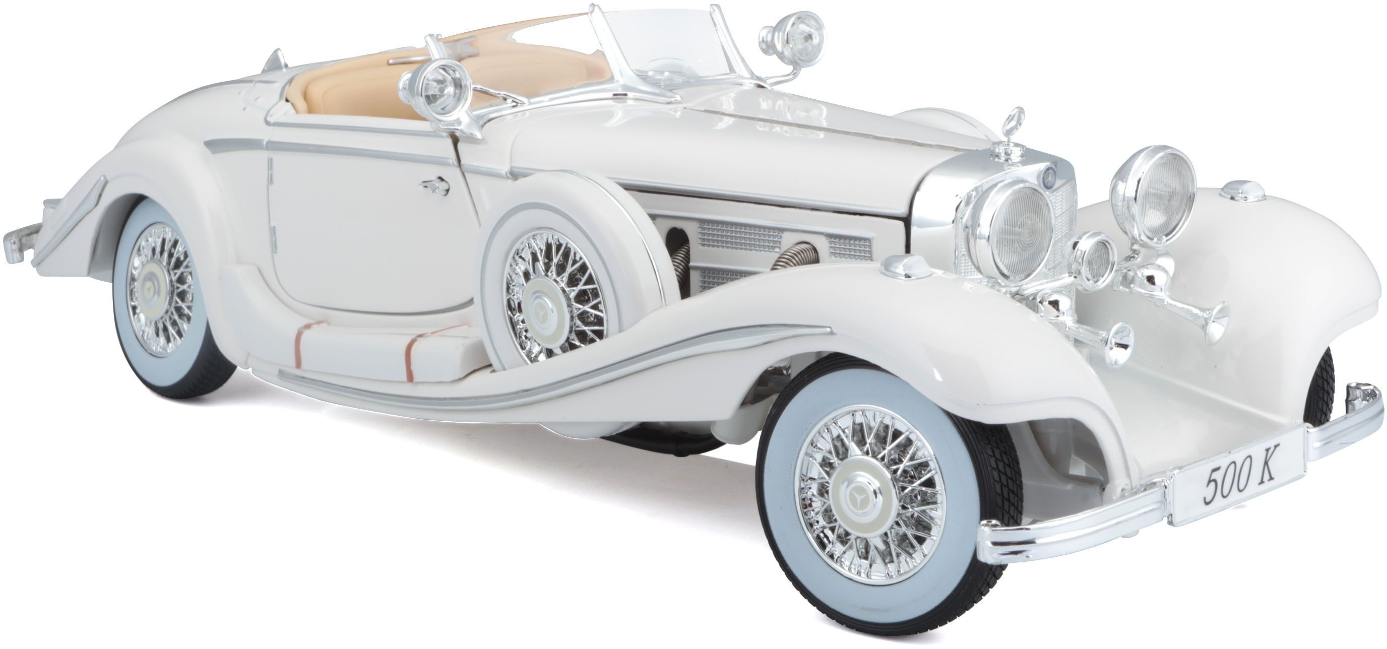 Автомодель MAISTO 1:18 Mercedes-Benz 500 K Typ Specialroadster (36055 white) фото 2