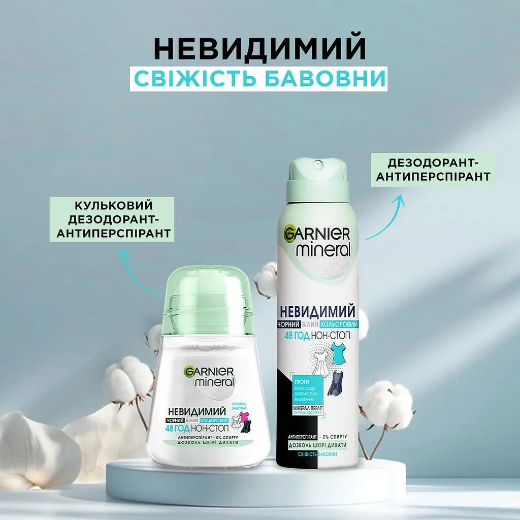 Антиперспірант Garnier Mineral Невидимий свіжість алое кульковий 50млфото5
