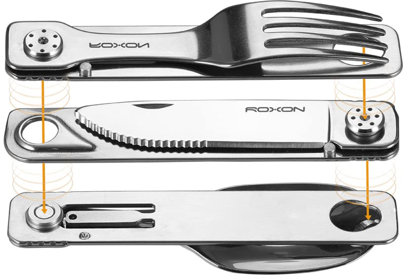 Набор столовых приборов Roxon C1 3 in1 (ложка, вилка, нож) серый фото 5