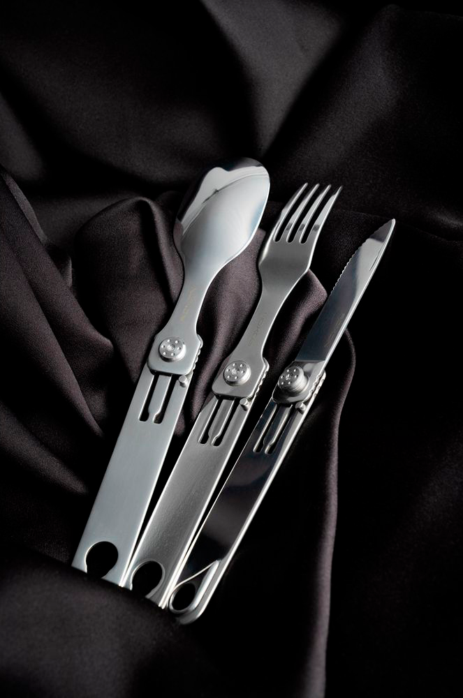 Набор столовых приборов Roxon C1 3 in1 (ложка, вилка, нож) серый фото 10