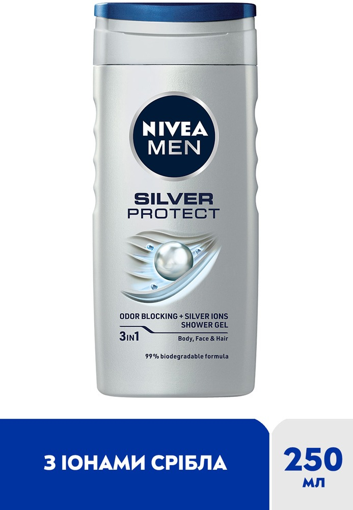 Гель для душа Nivea Men Серебряная защита с ионами серебра 250мл фото 3