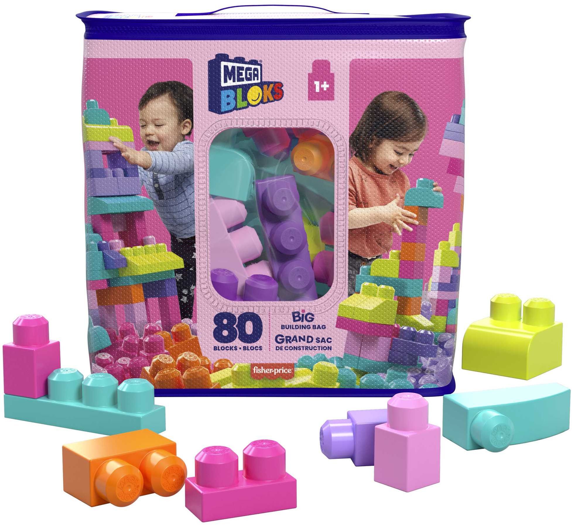 Конструктор рожевий у мішку (80 дет.) Mega Bloks (DCH62)фото2