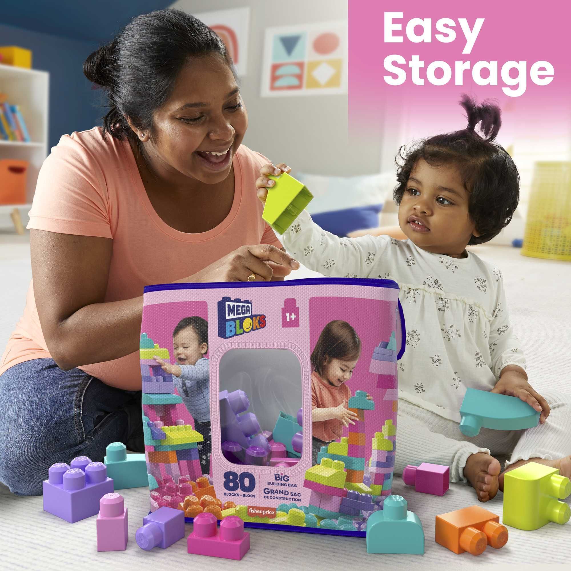 Конструктор рожевий у мішку (80 дет.) Mega Bloks (DCH62)фото7