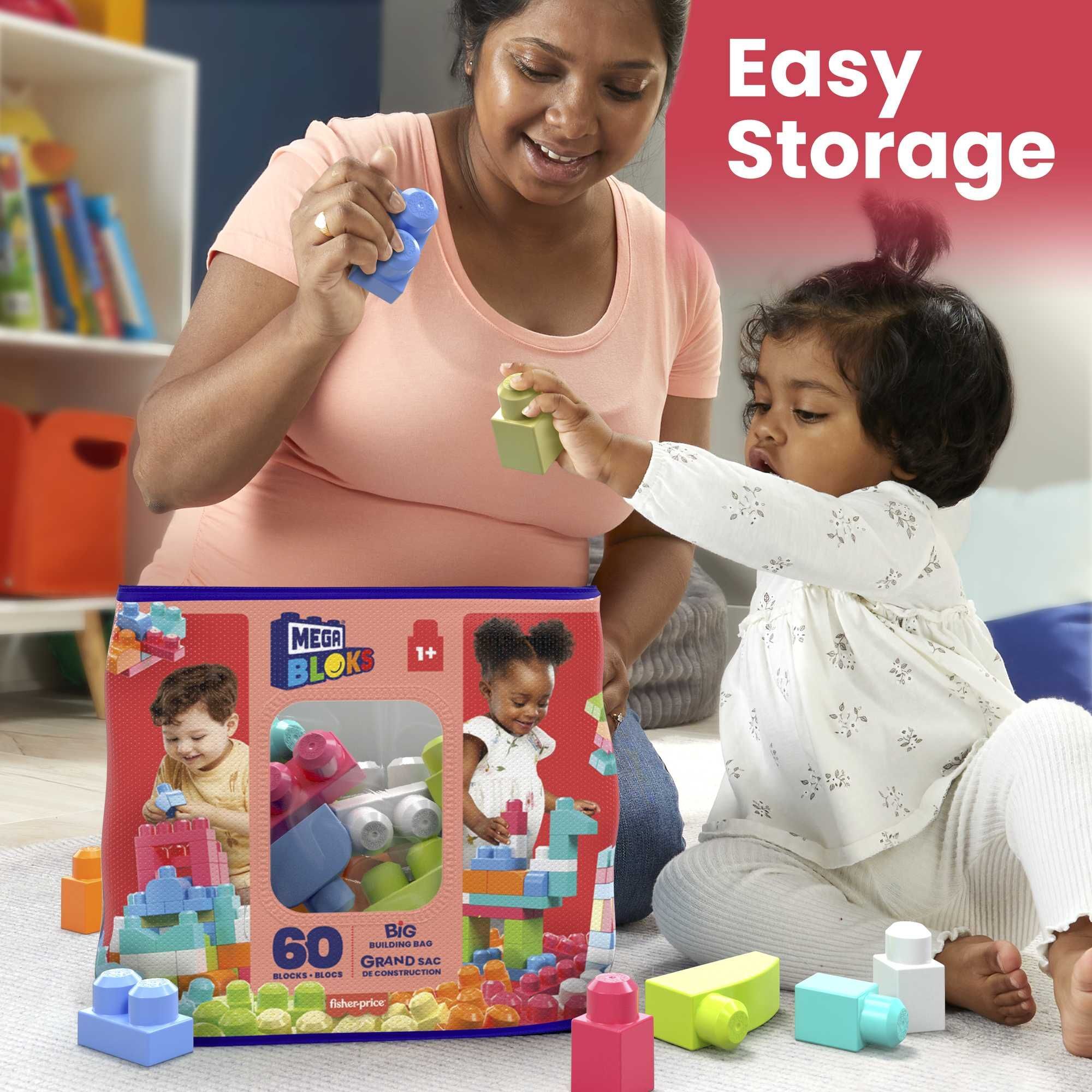 Конструктор рожевий у мішку (60 дет.) Mega Bloks (DCH54)фото7