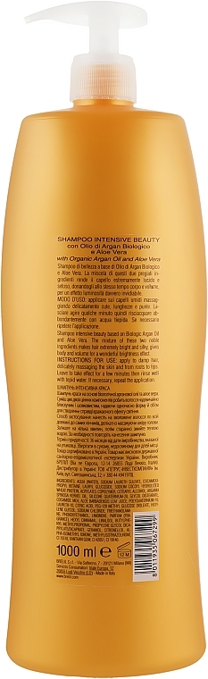 Шампунь для волос Brelil Numero Bio Traitement Beauty с маслами арганы и алоэ 1л фото 2