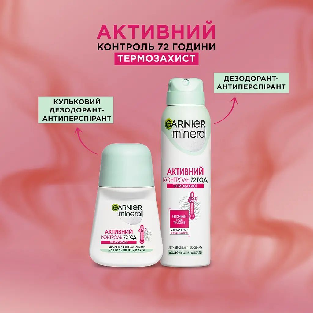 Антиперспірант Garnier Mineral Активний контроль Термозахист роликовий 50млфото