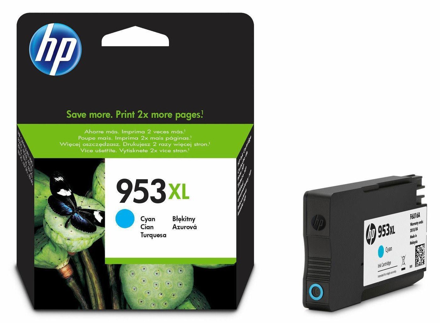 Картридж струйный HP No.953XL Officejet Pro 8210/8710/8720/8725/8730 Cyan, 1600 стр (F6U16AE) фото 2