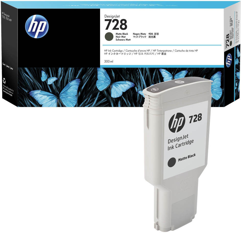 Картридж струйный HP No.728 DJ T730/T830 300 ml Matte Black (F9J68A) фото 2