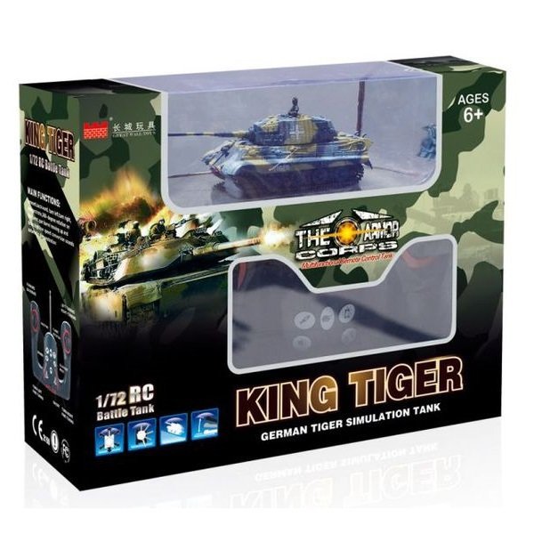 Танк микро Great Wall Toys 1:72 на р/у King Tiger со звуком синий 40MHz (GWT2203-3) фото 3