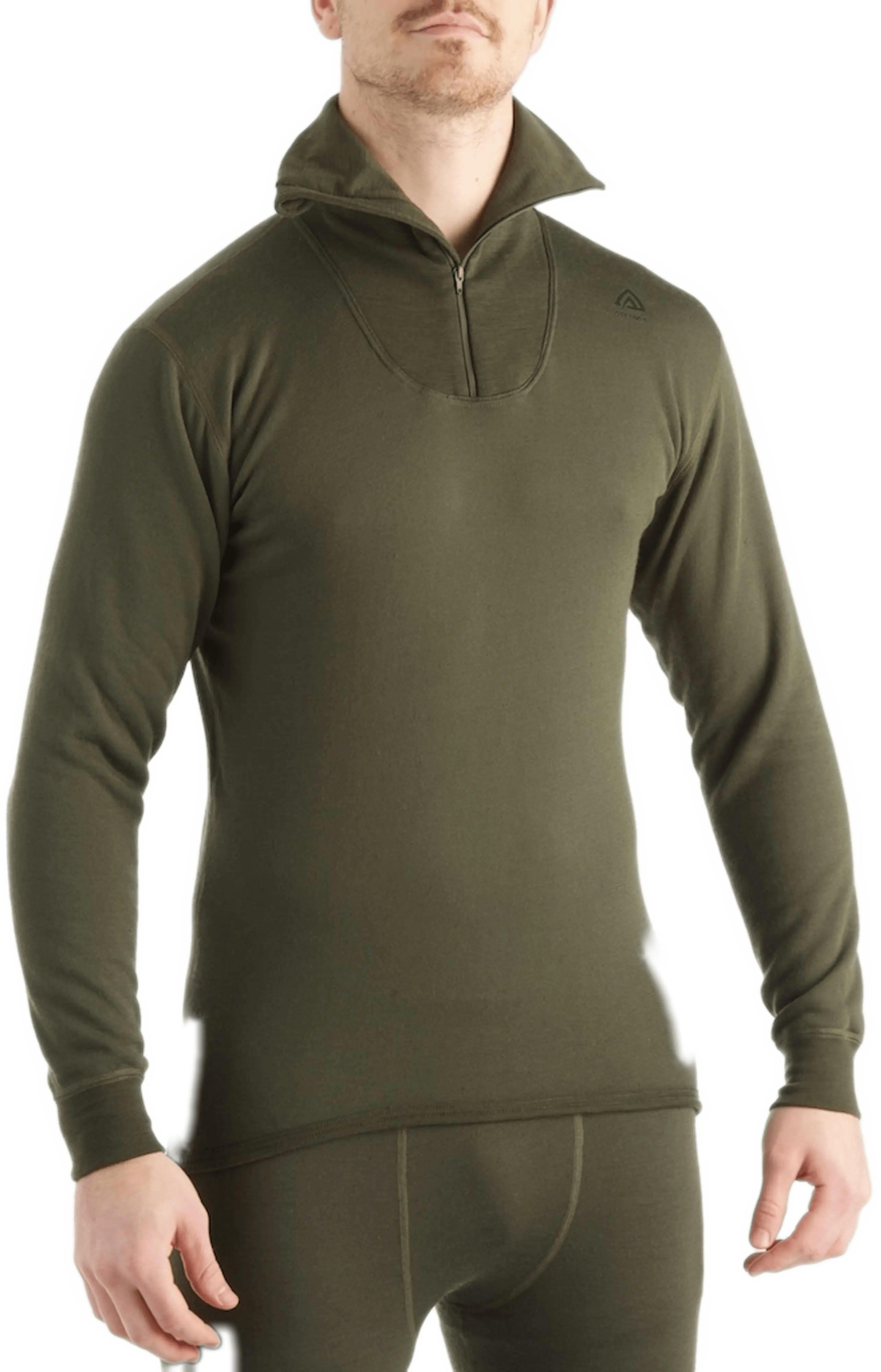 Термокофта-поло Aclima HotWool 230 Polo W/Zip Unisex Olive Night XXL фото 2