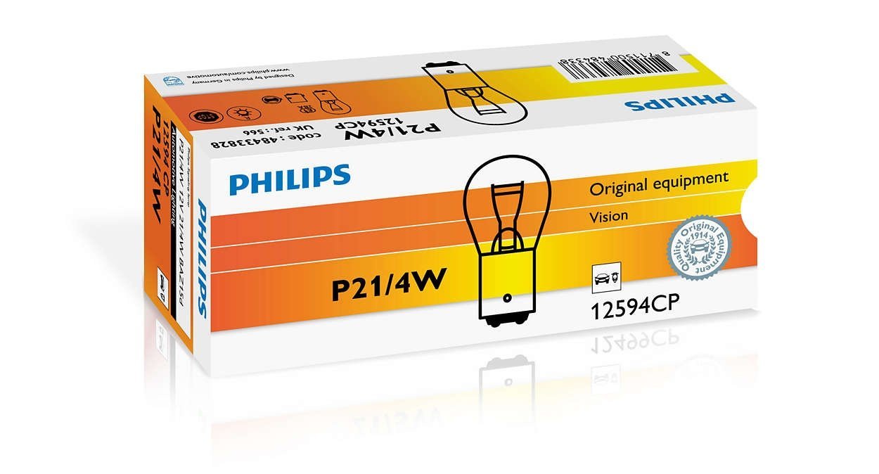 Лампа накаливания Philips P21/4W, 10шт/картон (12594CP) фото 3