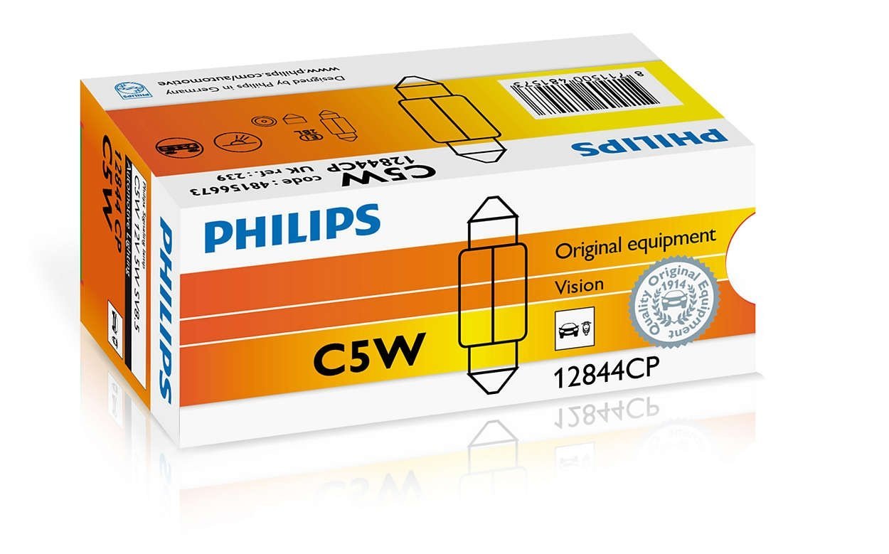 Лампа накаливания Philips C5W, 10шт/картон (12844CP) фото 3