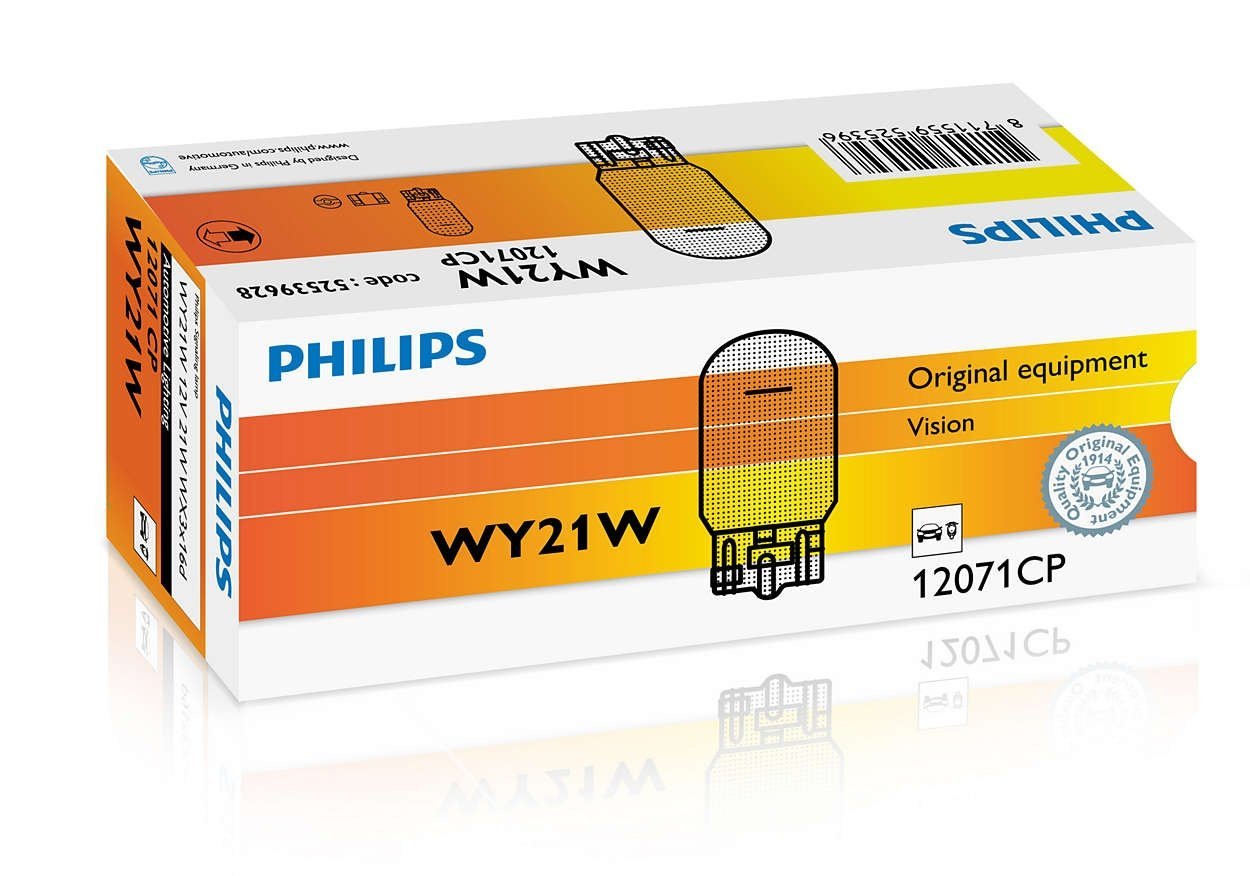 Лампа накаливания Philips WY21W, 10шт/картон (12071CP) фото 3