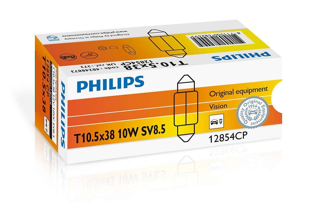 Лампа розжарювання Philips Festoon T10.5X38, 10шт/картон (12854CP)фото3