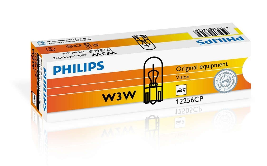 Лампа розжарювання Philips W3W, 10шт/картон (12256CP)фото2