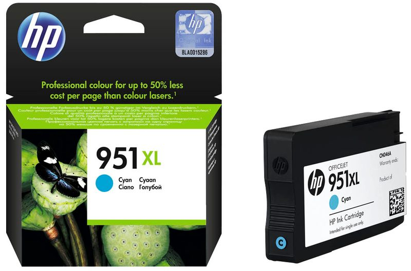 Картридж струйный HP No.951 XL OJ Pro 8100 N811a/N811d Cyan (CN046AE) фото 