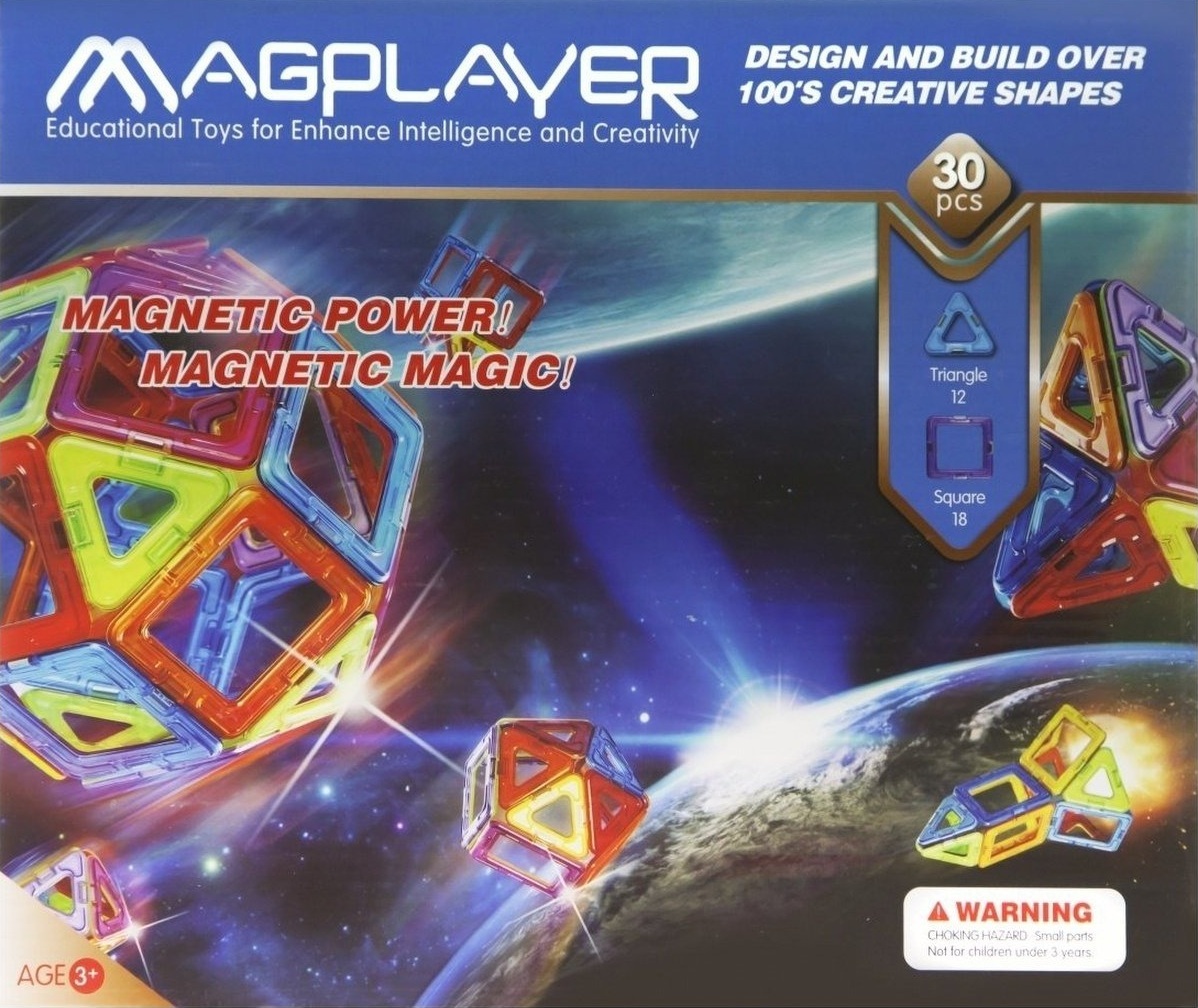 Конструктор Magplayer магнітний набір 30 ел. MPB-30фото2