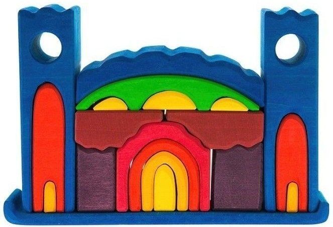 Конструктор дерев'яний Nic Все в замку синій (NIC523268)фото3