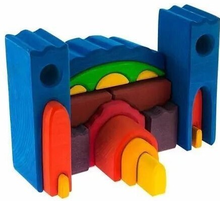 Конструктор дерев'яний Nic Все в замку синій (NIC523268)фото2