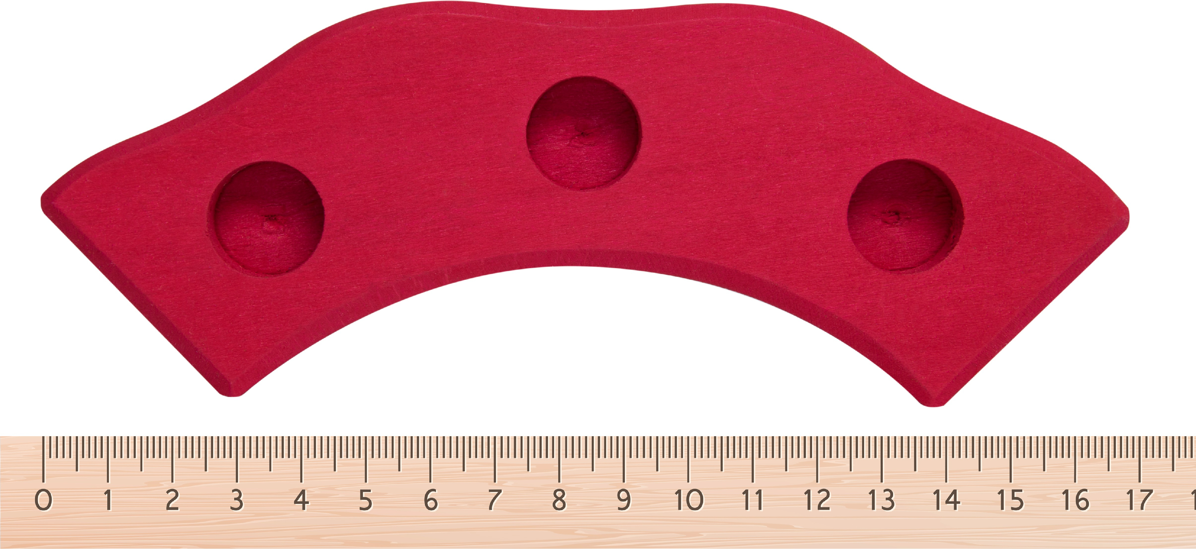 Підсвічник Nic дерев'яний напівкруглий червоний (NIC522872)фото4