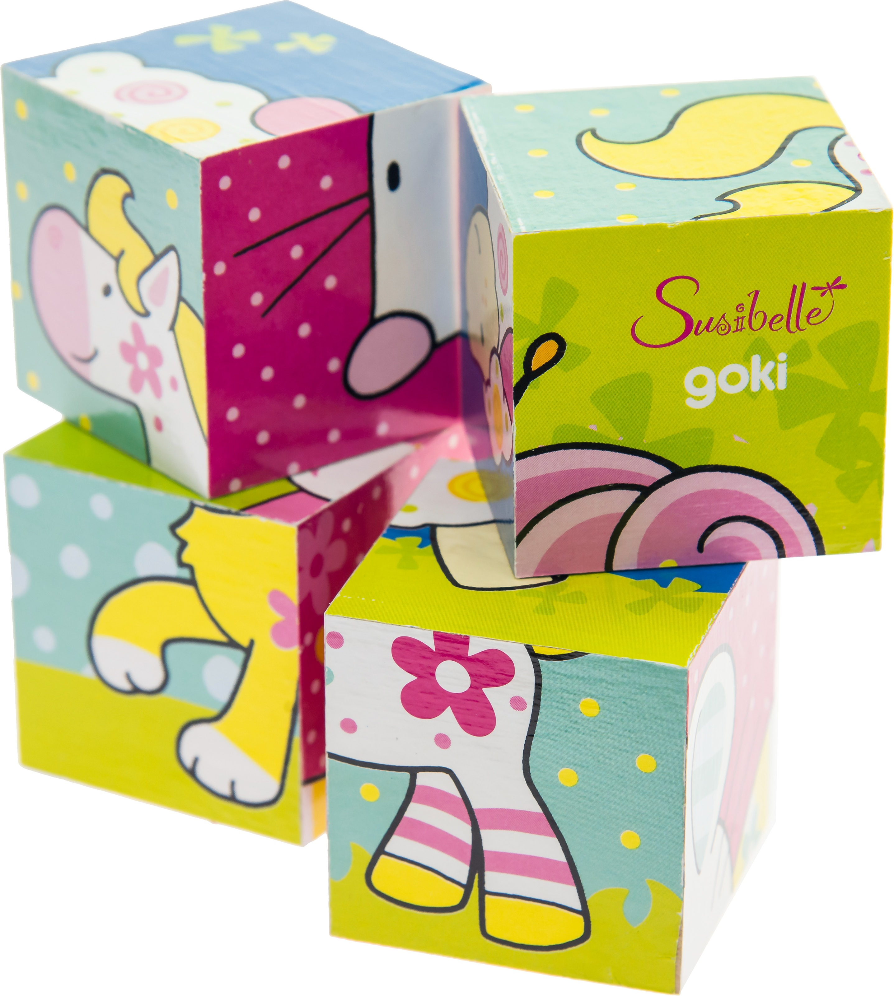 Кубики дерев'яні goki Мої друзі Susibelle (57511)фото