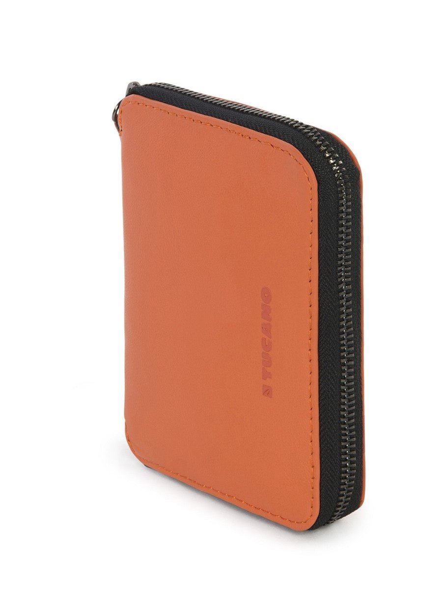 Кошелёк кожаный Tucano Sicuro Premium Wallet (оранжевый) фото 2