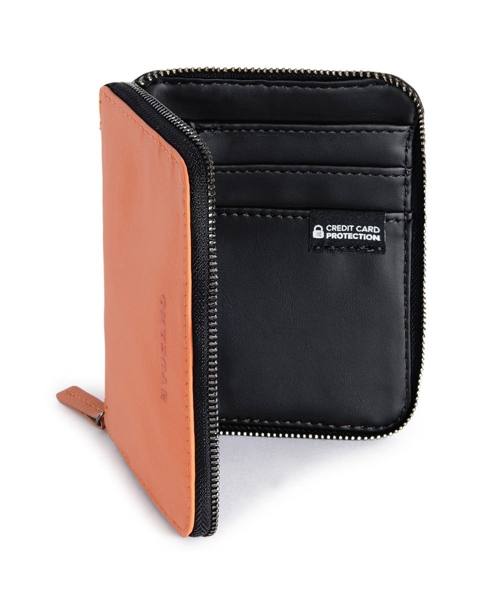 Кошелёк кожаный Tucano Sicuro Premium Wallet (оранжевый) фото 4