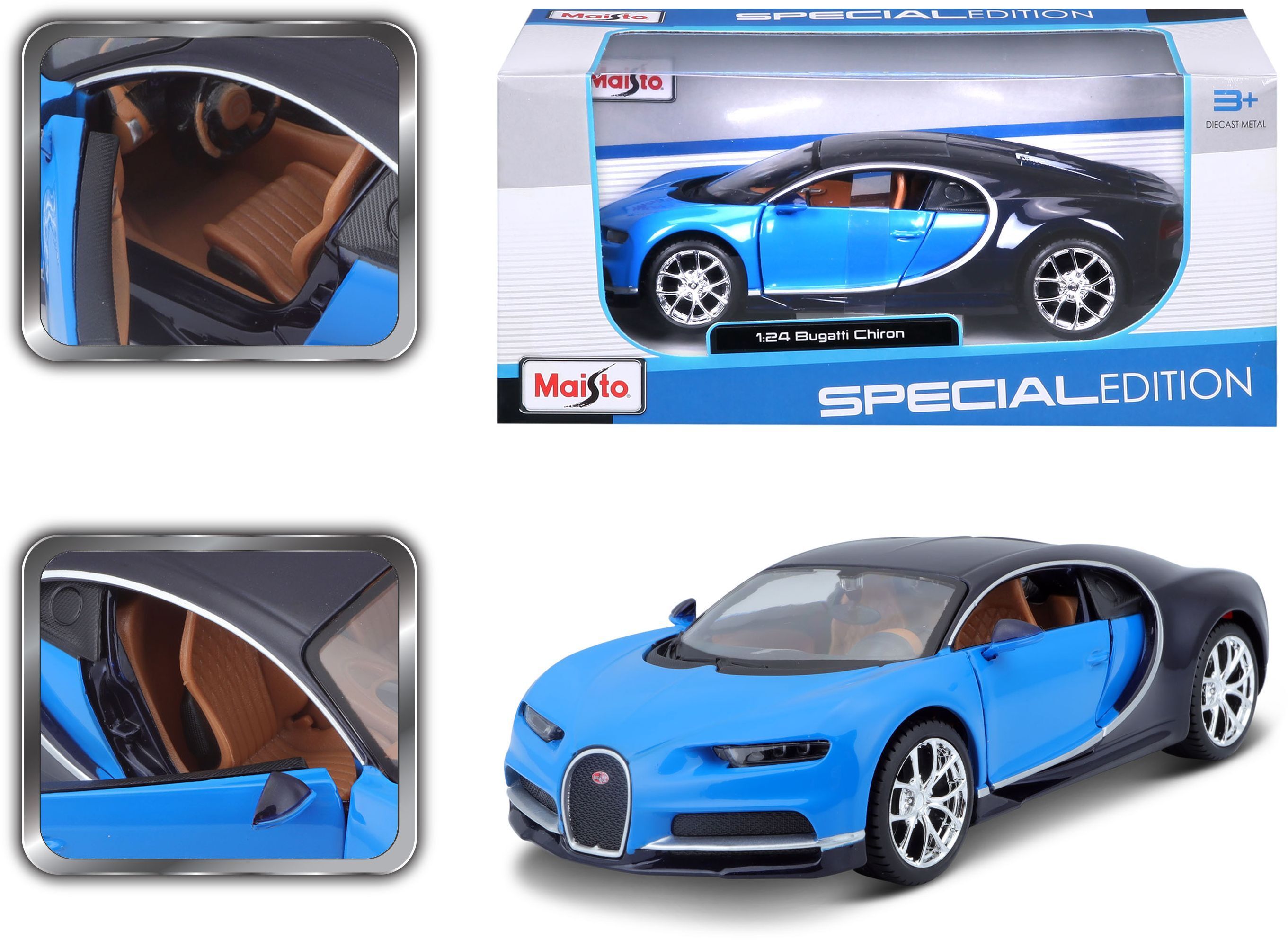 Автомодель MAISTO 1:24 Bugatti Chiron (31514 met. Blue)фото18