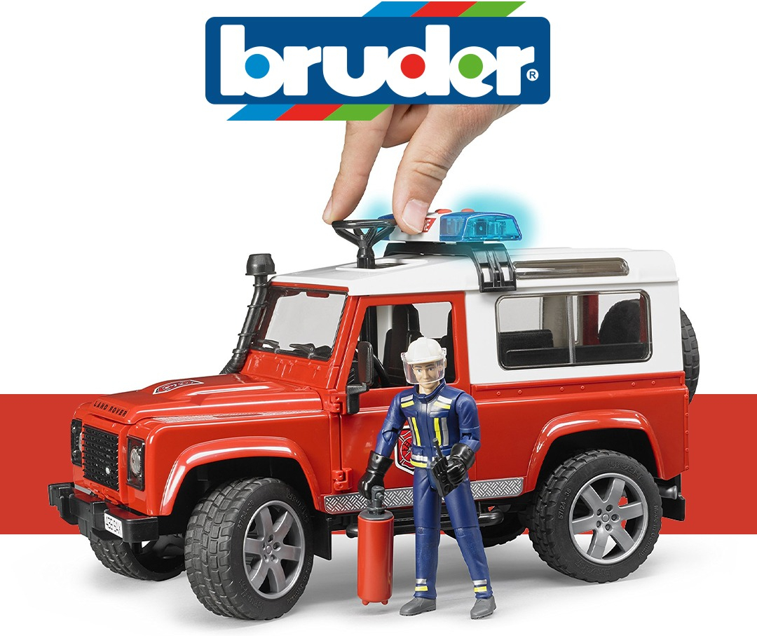 Джип пожарный BRUDER 1:16 Wrangler Unlimited Rubicon + фигурка пожарника (2528) фото 