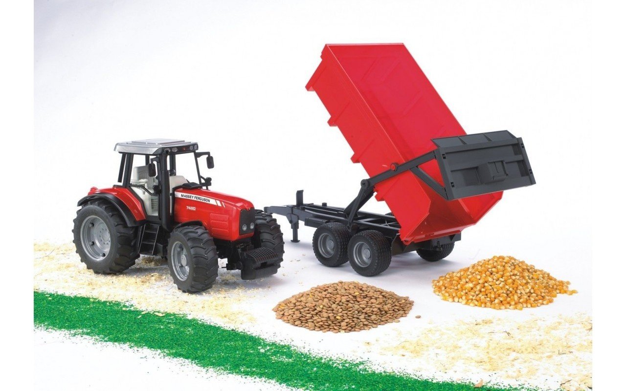 Трактор BRUDER 1:16 Massey Ferguson 7480 c прицепом (2045) фото 