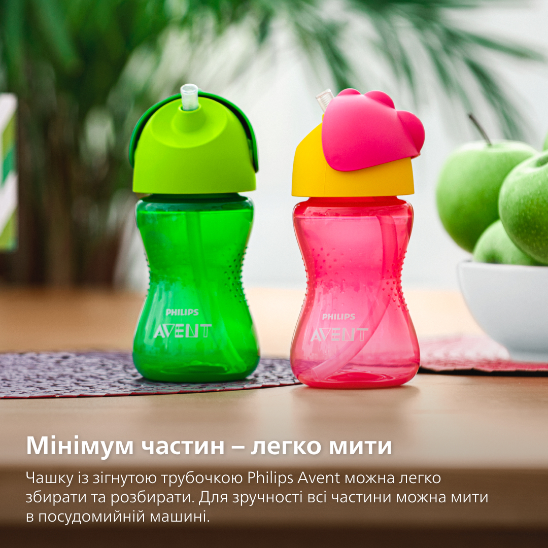 Чашка AVENT с трубочкой 300 мл. 12+ розовый (SCF798/02) фото 4