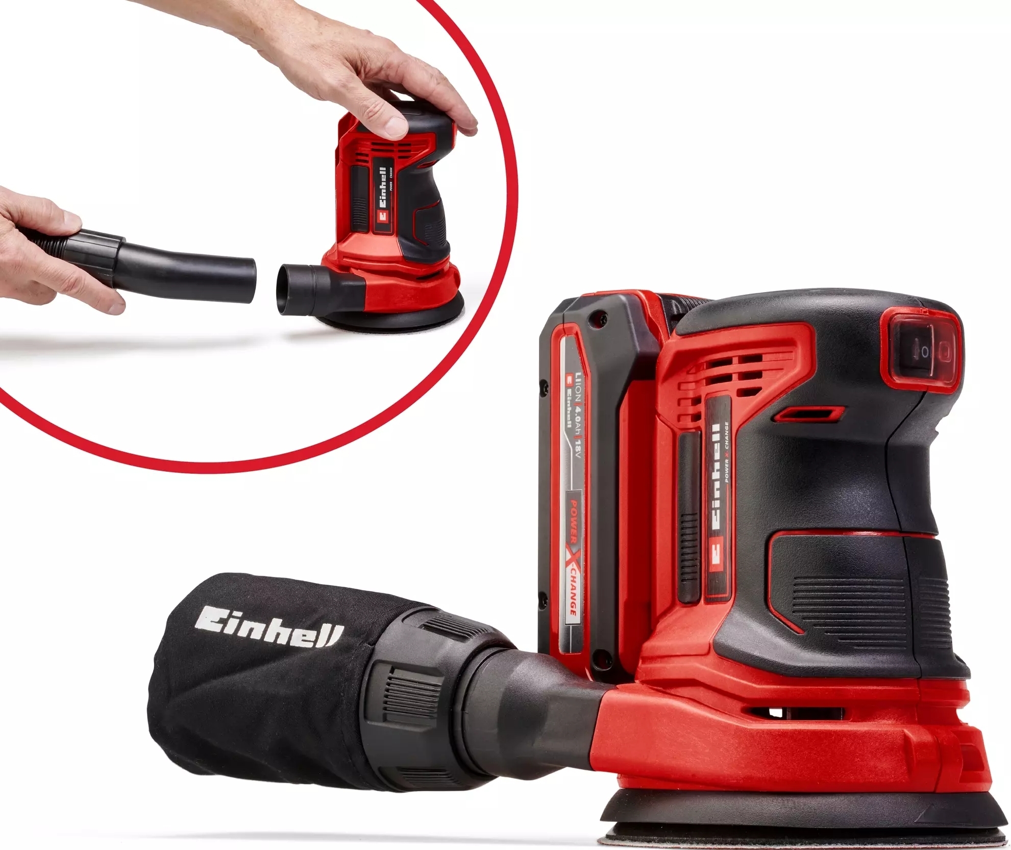 Шлифмашина эксцентриковая Einhell X-Change TE-RS 18 Li Solo (без аккумулятора и зарядного устройства) фото 