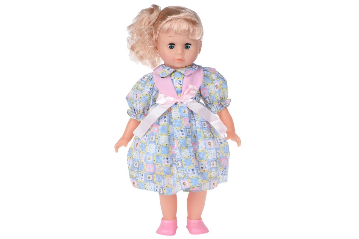 Кукла Same Toy 45 см белое платье с голубым в клеточку 8010BUt-2 фото 2
