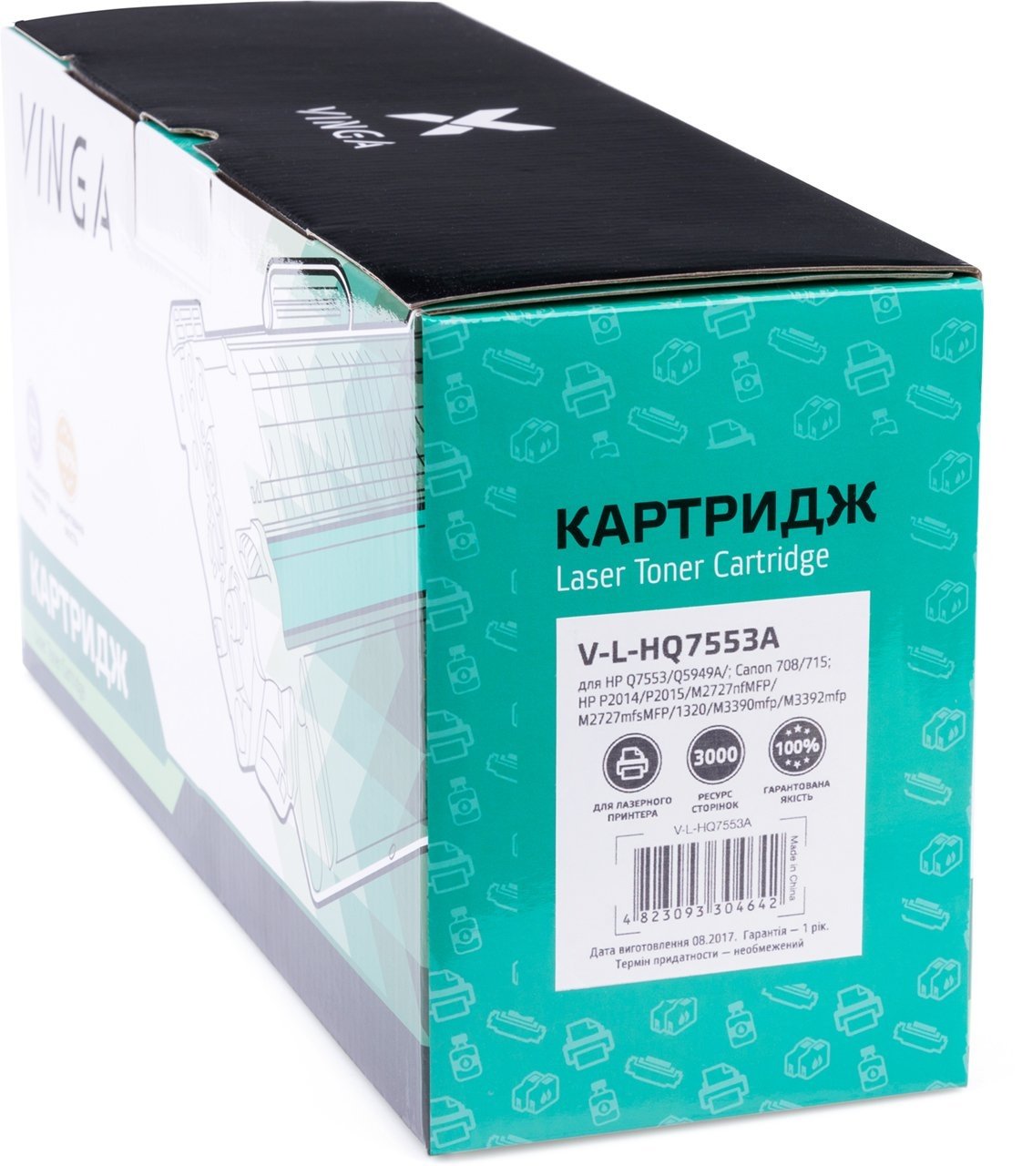 Картридж лазерный Vinga для HP Q7553/Q5949A, Canon 708/715 (V-L-HQ7553A) фото2
