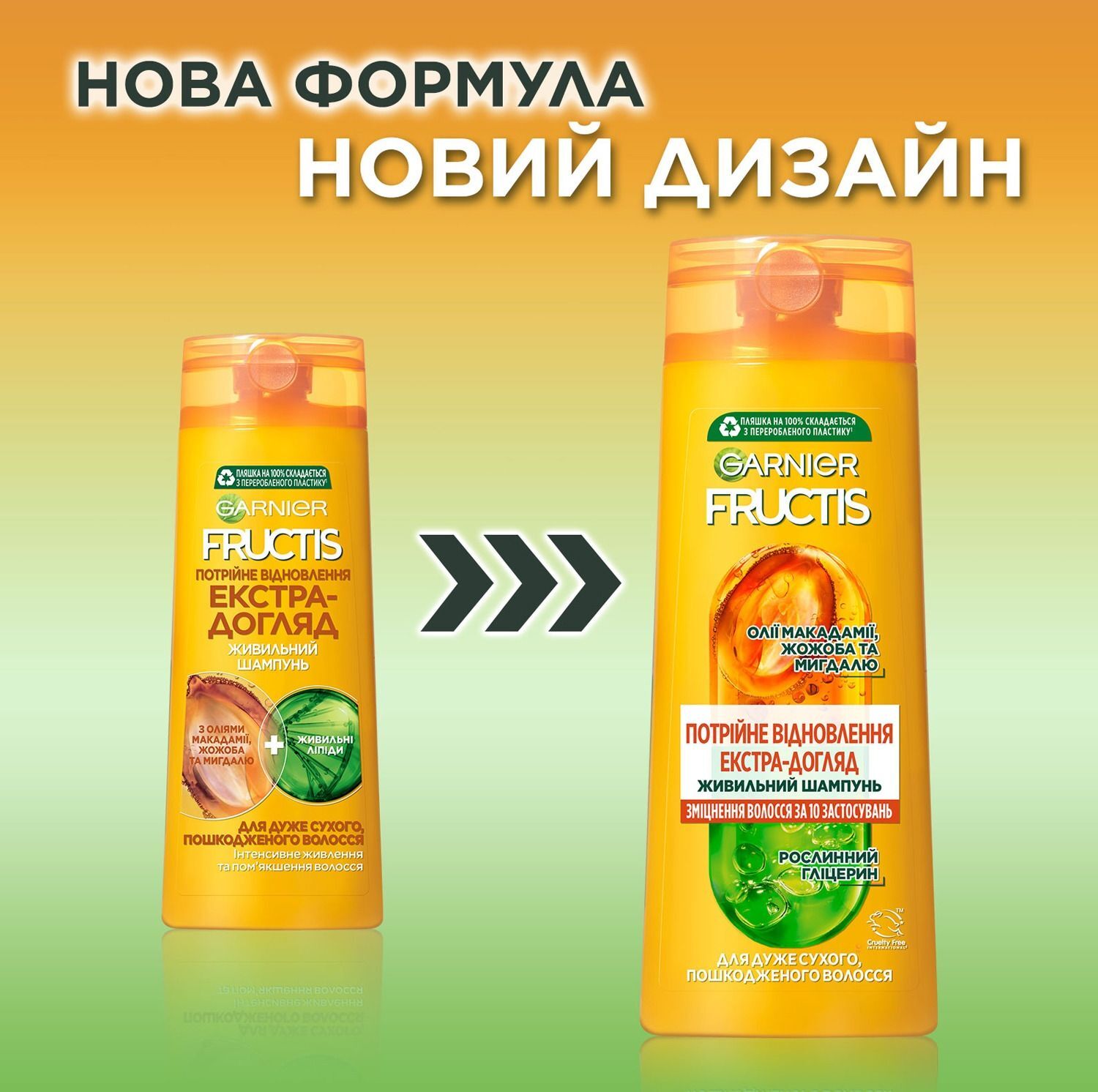 Шампунь Garnier Fructis Тройное восстановление для очень сухих и повреждённых волос 400мл фото 