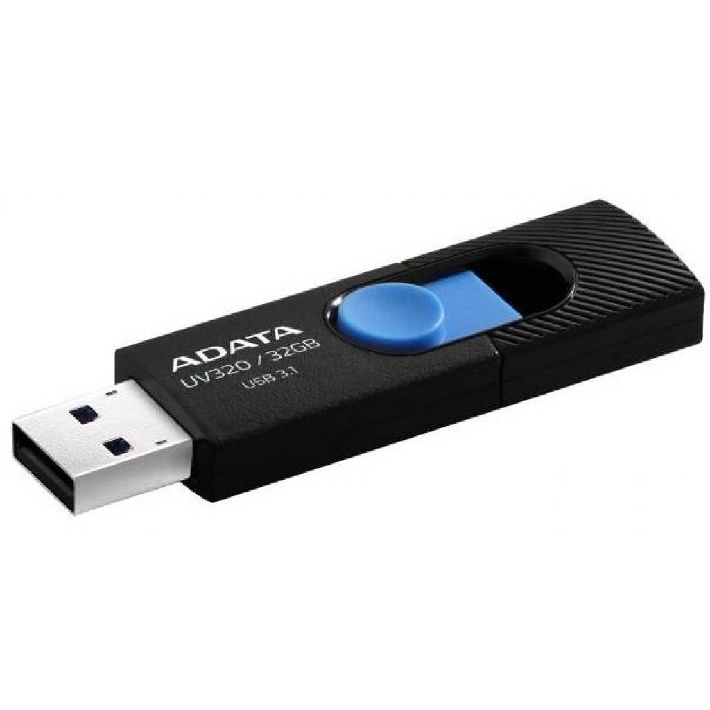 Накопитель USB 3.1 ADATA UV320 32GB Black/Blue (AUV320-32G-RBKBL) фото2