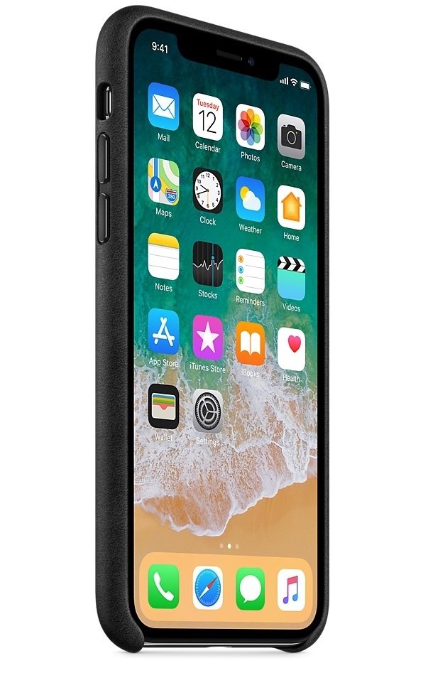 Чехол Apple Leather Case для iPhone X Black (MQTD2ZM/A) фото 3