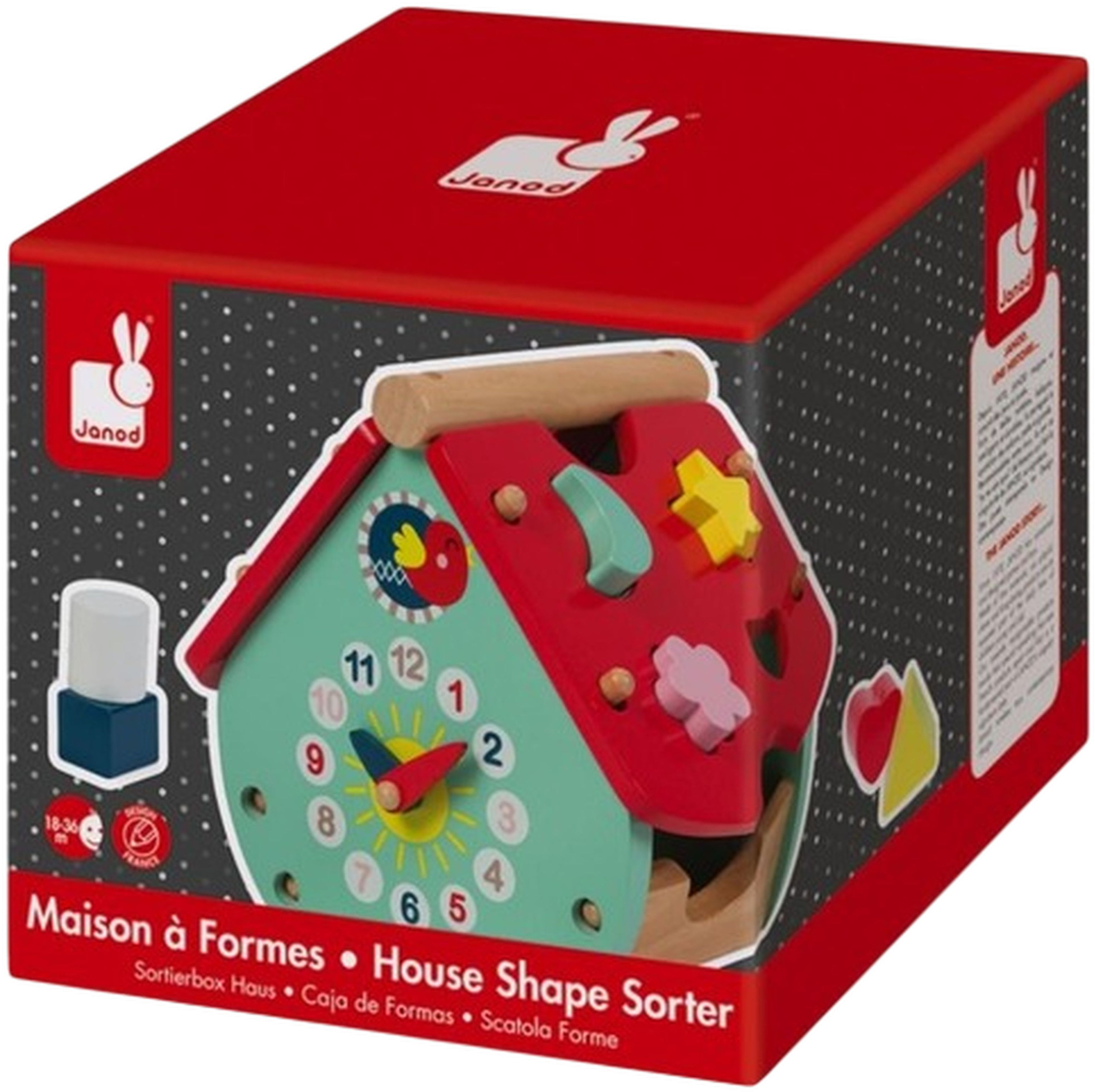 Сортер Janod Будиночок з годинником (J08008)фото