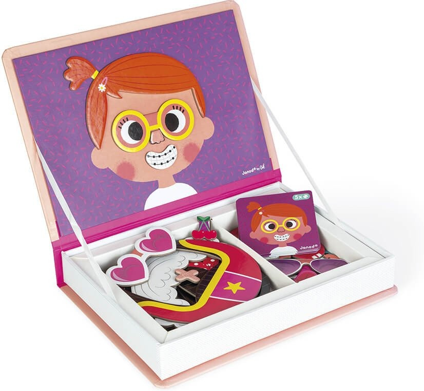 Магнитная книга Janod Смешные лица - девочка (J02717) фото 2