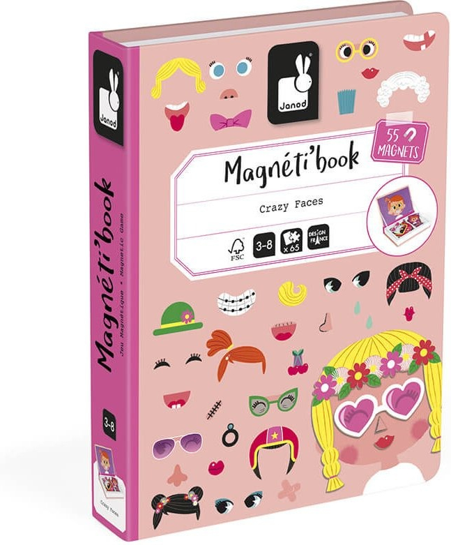 Магнитная книга Janod Смешные лица - девочка (J02717) фото 7